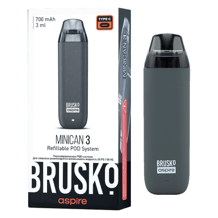 Электронная сигарета Brusko - Minican 3 (700 mAh, Серый) купить в Барнауле