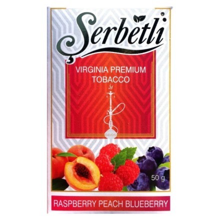 Табак Serbetli - Raspberry Peach Blueberry (Малина Персик Черника, 50 грамм, Акциз) купить в Барнауле